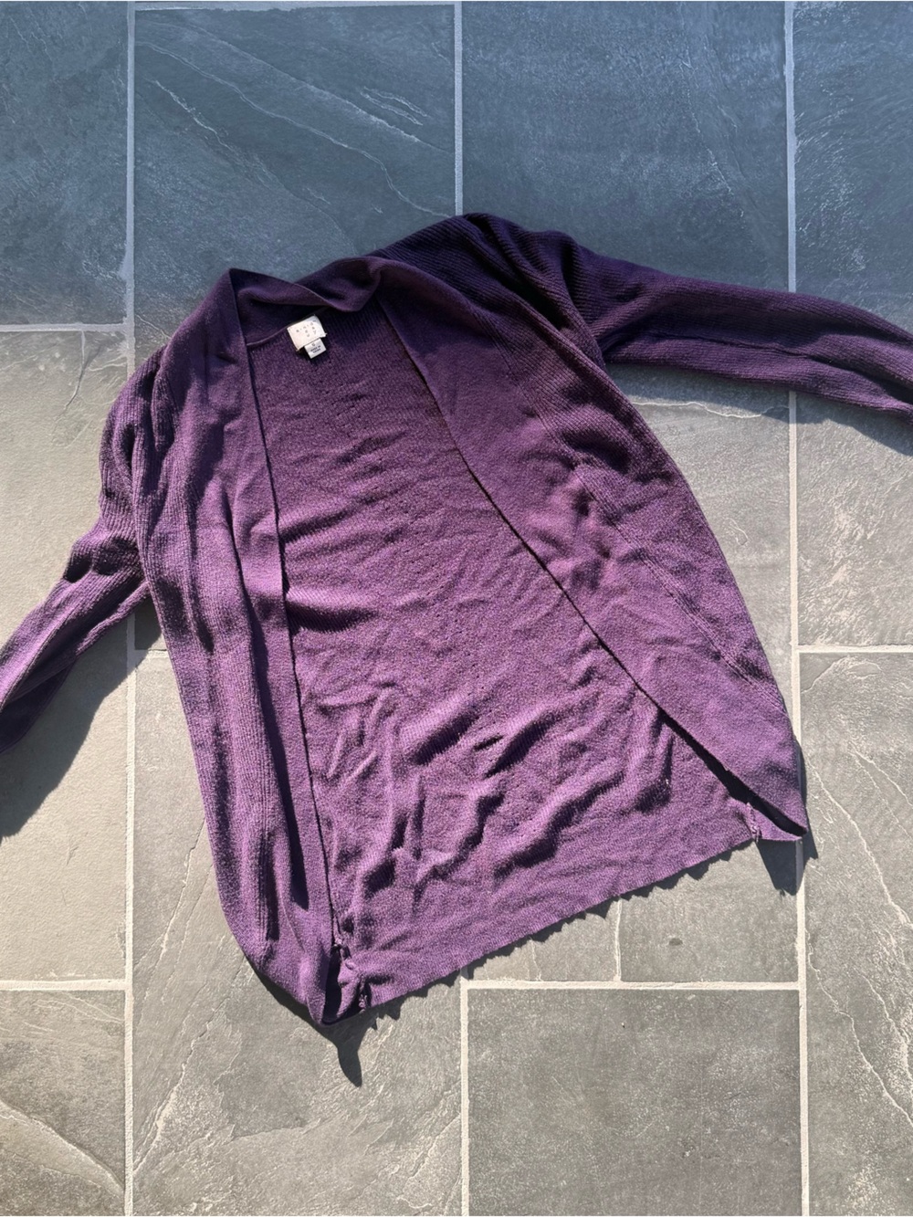 a new day Purple Open-Front Knit Cardigan